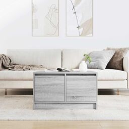 Berkfield Home Coffee Table with Drawers Grey Sonoma 70.5x70x40 cm - thumbnail 3
