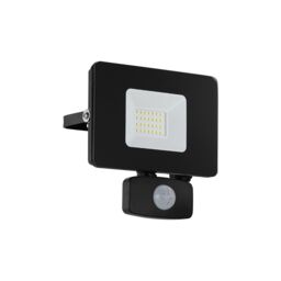 Loops IP44 Outdoor Flood Light & PIR Sensor Black Aluminium 20W Built in LED - thumbnail 1