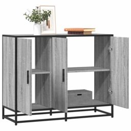 Berkfield Home Sideboard Grey Sonoma 94x35x76 cm Engineered Wood - Size: 94 x 35 x 76 cm - thumbnail 1