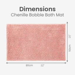 Allure Bath Fashions Chenille Bobble Bath Mat 50 x 80cm - Super Soft Microfibre & Non-Slip in Pale Pink - Size: 50 x 80 cm - thumbnail 6