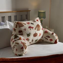 OHS Reading Pillow for Bed Sofa, Autumn Novelty Cuddle Cushion with Arms Super Soft in Natural