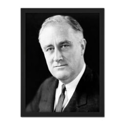 "Artery8 Wall Art Print Portrait President FDR Franklin Roosevelt Photo Large Framed Wall Décor Art in White - Size: W18"" x H24""" - thumbnail 1