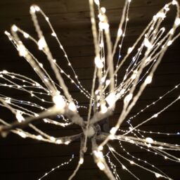 Samuel Alexander 1.8m (6ft) Brown Flocked Willow Christmas Tree with 600 Warm White LEDs in Beige - thumbnail 5