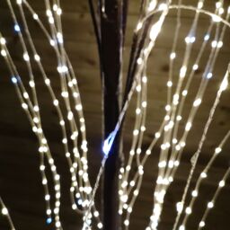 Samuel Alexander 1.8m (6ft) Brown Flocked Willow Christmas Tree with 600 Warm White LEDs in Beige - thumbnail 3