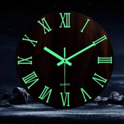 "Kelvenix 12"" Round Wooden Wall Clock in Brown - Size: 0.6m2" - thumbnail 5