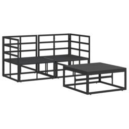 Berkfield Home Garden Sofa Set 3 pcs Black 70 x 70 x 32 cm Aluminium - thumbnail 7