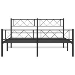 Berkfield Home Metal Bed Frame with Headboard & Footboard Black 5FT King Size - thumbnail 4