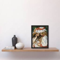"Artery8 Two Children Reading Renoir Vintage Framed Wall Art Print - Size: W12"" x H16""" - thumbnail 4