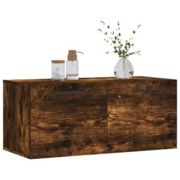 Berkfield Home Wall Cabinet Smoked Oak 80x36.5x35 cm Engineered Wood in Brown - thumbnail 3