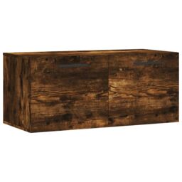 Berkfield Home Wall Cabinet Smoked Oak 80x36.5x35 cm Engineered Wood in Brown - thumbnail 2