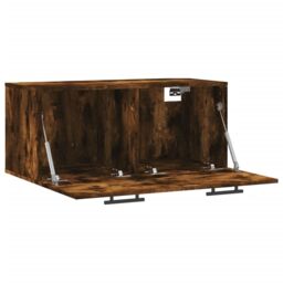 Berkfield Home Wall Cabinet Smoked Oak 80x36.5x35 cm Engineered Wood in Brown - thumbnail 6