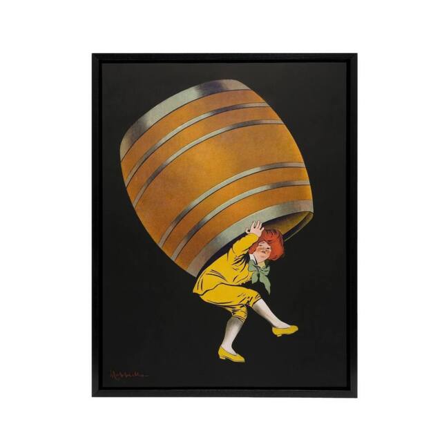 "Artery8 Cognac Pellisson Vintage Advert Framed Canvas Wall Art Print Cappiello in Black - Size: W18"" x H24""" - image 1