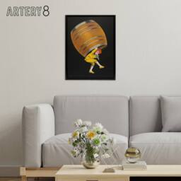 "Artery8 Cognac Pellisson Vintage Advert Framed Canvas Wall Art Print Cappiello in Black - Size: W18"" x H24""" - thumbnail 3