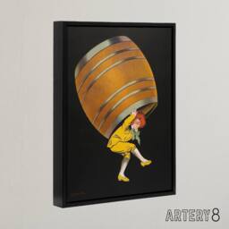"Artery8 Cognac Pellisson Vintage Advert Framed Canvas Wall Art Print Cappiello in Black - Size: W18"" x H24""" - thumbnail 2
