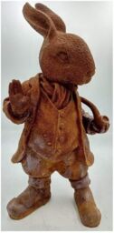 Inspirational Gifting Mr Rabbit Garden Sculpture Rustic Ornament in Brown - thumbnail 2