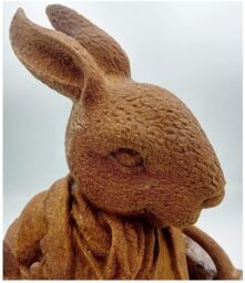Inspirational Gifting Mr Rabbit Garden Sculpture Rustic Ornament in Brown - thumbnail 4