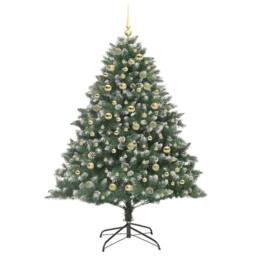 Berkfield Home Artificial Christmas Tree with Stand Green 126 x 126 x 180 cm - thumbnail 4