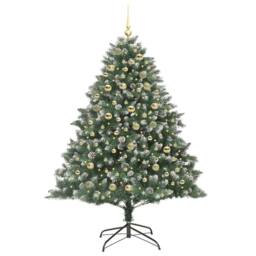 Berkfield Home Artificial Christmas Tree with Stand Green 126 x 126 x 180 cm - thumbnail 3