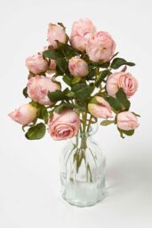 Homescapes Artificial Bouquet of Roses in Pink - thumbnail 1