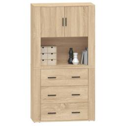 Berkfield Home Highboard Sonoma Oak Engineered Wood in Light Tan - thumbnail 6