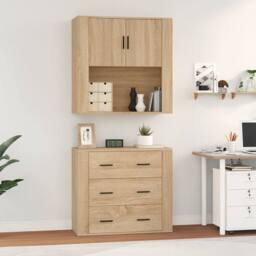 Berkfield Home Highboard Sonoma Oak Engineered Wood in Light Tan - thumbnail 4