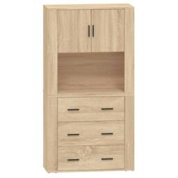 Berkfield Home Highboard Sonoma Oak Engineered Wood in Light Tan - thumbnail 3