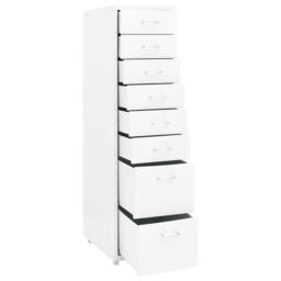 Berkfield Home Mobile File Cabinet White 28x41x109 cm Metal - Size: 28 x 41 x 109 cm - thumbnail 5