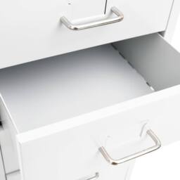 Berkfield Home Mobile File Cabinet White 28x41x109 cm Metal - Size: 28 x 41 x 109 cm - thumbnail 6