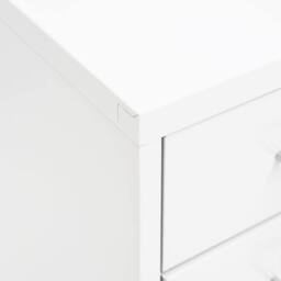 Berkfield Home Mobile File Cabinet White 28x41x109 cm Metal - Size: 28 x 41 x 109 cm - thumbnail 8
