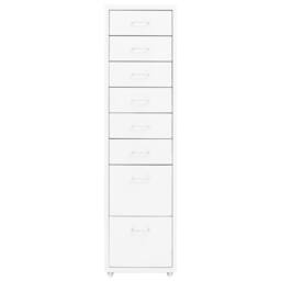 Berkfield Home Mobile File Cabinet White 28x41x109 cm Metal - Size: 28 x 41 x 109 cm - thumbnail 3