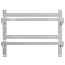 Berkfield Home 2-Tier Wall Shelf 75x40x60 cm Silver Stainless Steel - Size: 75 x 40 x 60 cm - thumbnail 5