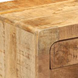 Berkfield Home Bedside Cabinet 2 pcs 37x32x50 cm Solid Wood Rough Mango in Brown - Size: 37 x 32 x 50 cm - thumbnail 6