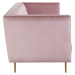 Orsina 3 Seat Pink Sofa, Plush Pink Velvet Upholstered Settee Sofa, Classic Style Sofa Couch For Outdoor Patio - thumbnail 4