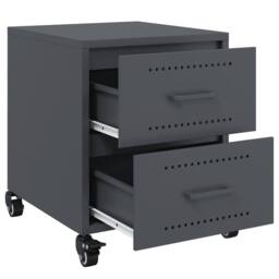 Berkfield Home Stylish Bedside Cabinets 2 pcs Anthracite 36x39x43.5 cm Steel in Charcoal - thumbnail 9