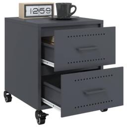 Berkfield Home Stylish Bedside Cabinets 2 pcs Anthracite 36x39x43.5 cm Steel in Charcoal - thumbnail 4
