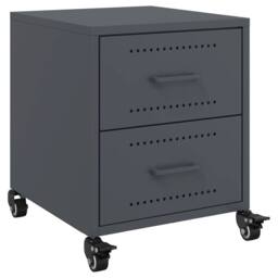 Berkfield Home Stylish Bedside Cabinets 2 pcs Anthracite 36x39x43.5 cm Steel in Charcoal - thumbnail 6