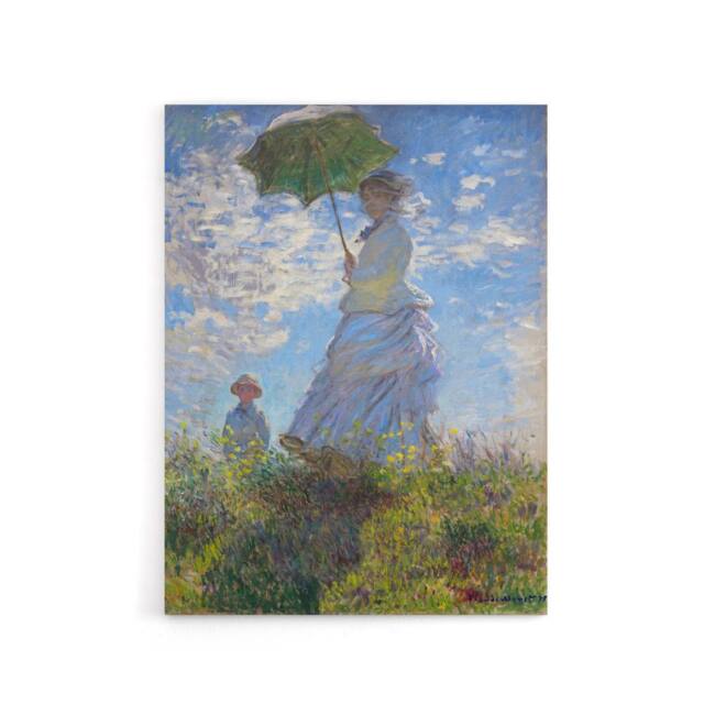 "Artery8 Claude Monet Woman With A Parasol Canvas Wall Art Print in Blue - Size: W24"" x H32""" - image 1