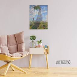 "Artery8 Claude Monet Woman With A Parasol Canvas Wall Art Print in Blue - Size: W24"" x H32""" - thumbnail 3