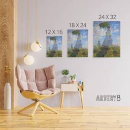 "Artery8 Claude Monet Woman With A Parasol Canvas Wall Art Print in Blue - Size: W24"" x H32""" - thumbnail 4
