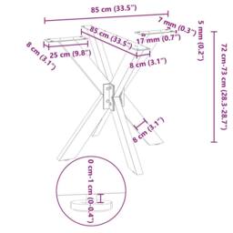 Berkfield Home Dining Table Leg Spider Shape White 85x85x(72-73) cm Steel - thumbnail 9