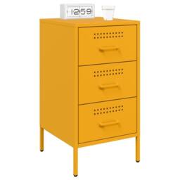 Berkfield Home Sturdy Bedside Cabinets 2 pcs Mustard Yellow 36x39x68 cm Steel - Size: 36 x 39 x 68 cm