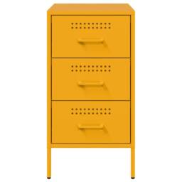 Berkfield Home Sturdy Bedside Cabinets 2 pcs Mustard Yellow 36x39x68 cm Steel - Size: 36 x 39 x 68 cm - thumbnail 6