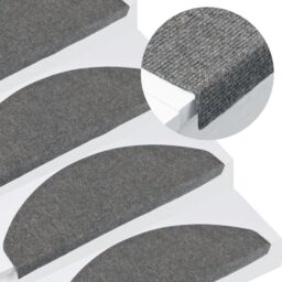 Berkfield Home Stair Mats Self-adhesive 15 pcs 65x22.5x3.5 cm Grey - Size: Medium - thumbnail 1