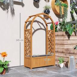 Nordara Wooden Raised Garden Bed Trellis Planter with Fabric Liner Plant Box in Brown - Size: 1.25kg - thumbnail 2