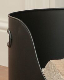 Dibor Country Fireside Log Storage & Kindling Bucket with Poker & Tongs in Black - thumbnail 4
