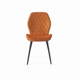 SONARA Modern Velvet Dining Chairs Set of 4 with Ergonomic Curved Backrest in Orange - thumbnail 6