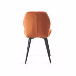 SONARA Modern Velvet Dining Chairs Set of 4 with Ergonomic Curved Backrest in Orange - thumbnail 7