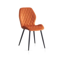 SONARA Modern Velvet Dining Chairs Set of 4 with Ergonomic Curved Backrest in Orange - thumbnail 8