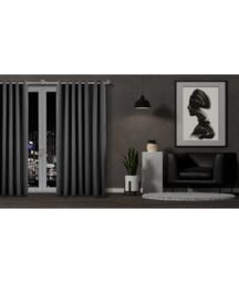 New Edge Blinds Gun Metal Industrial Room Darkening Extendable Metal Curtain Pole Set in Silver - Size: 120 cm - thumbnail 3