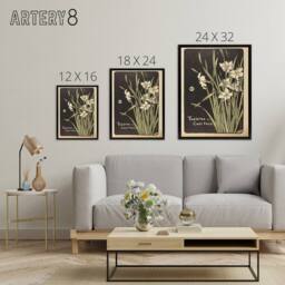 "Artery8 George Auriol Theatre Du Chat Noir Daffodils Framed Canvas Wall Art Print - Size: W12"" x H16""" - thumbnail 4